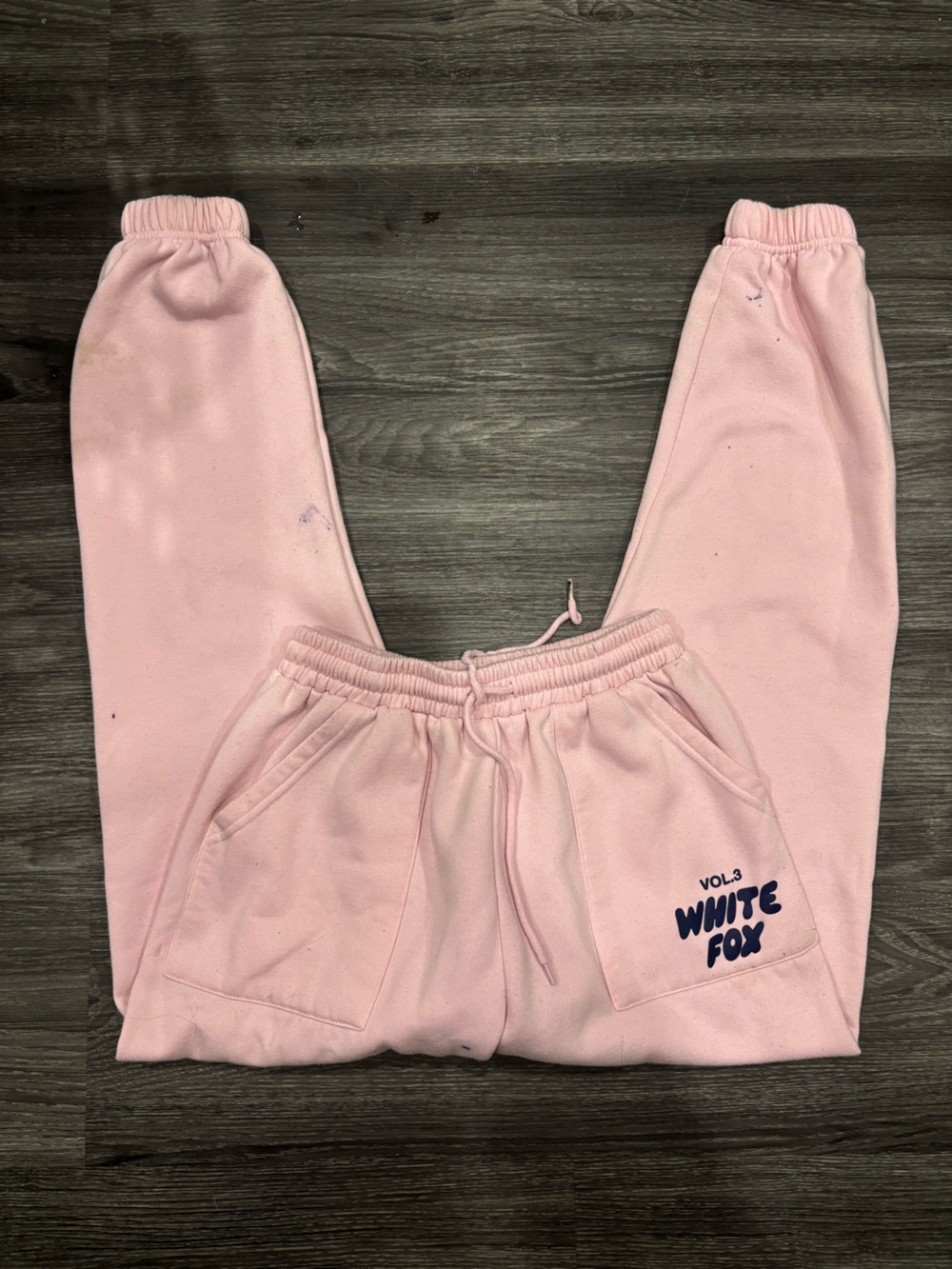 pink white fox sweatpants
